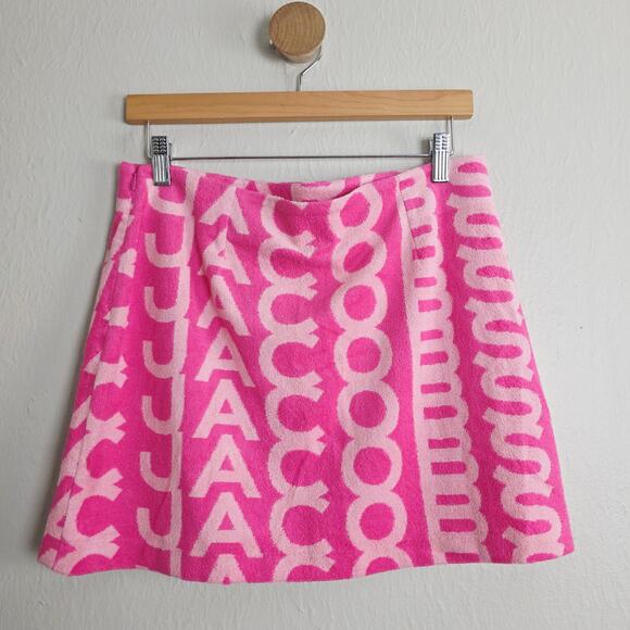 Marc Jacobs Pink Monogram Terry Mini Skirt M NWT Y2K Resort Pool Party - Picture 9 of 11